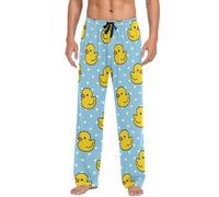 Pantalon de pyjama pour homme motif canard amusant, Cœur de canard multicolore 29, L