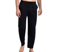 Pantalon de pyjama pour homme - Pantalon de pyjama ample et aéré - Pantalon d'été fin - Grande taille - Printemps - Automne - Long - Léger - Avec poches - Sous-vêtements - Taille élastique - Pantalon