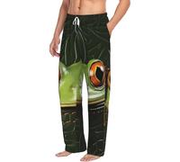 Pantalon de pyjama pour homme, vêtements de nuit, grenouille qui sort du portefeuille, pantalon de nuit avec poches, pantalon de pyjama décontracté, Noir , L