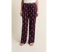 Pantalon de pyjama satiné à motifs mocktails - Marylla - S - Grenat - Femme - Etam