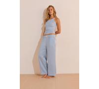 Pantalon de pyjama satiné - Brune - S - Bleu - Femme - Etam