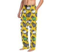 Pantalon de pyjama Silly Cartoon Sheep pour homme, pantalon de détente pour homme, pantalon de nuit décontracté avec cordon de serrage avec poches, Multicolore, S