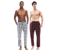 Pantalon de pyjamas pour hommes en coton respirant avec taille élastique et cordon de serrage, a toute une gamme de tailles pour un ajustement impeccable. Disponible en gris, bleu et noir. - XL