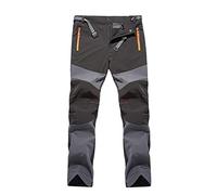 Pantalon de Randonnée en Plein Air pour Hommes - Sport Léger Coupe-Vent à Séchage Rapide - Chasse D'Extérieur avec Ceinture - Montagne, Gris, M