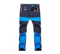 Pantalon de Randonnée en Plein Air pour Hommes - Sport Léger Coupe-Vent à Séchage Rapide - Chasse D'Extérieur avec Ceinture - Montagne, Bleu, S