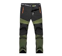 Pantalon de Randonnée en Plein Air pour Hommes - Sport Léger Coupe-Vent à Séchage Rapide - Chasse D'Extérieur avec Ceinture - Montagne, Armée Verte, 4XL