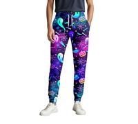 Pantalon de randonnée homme imperméable respirant léger randonnée trekking Pantalon décontracté homme cordon serrage confortable motif Halloween design tendance pantacourt sportswear décontracté (L)
