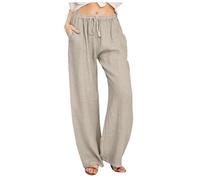 Pantalon de randonnée pour femme avec poches, coupe champêtre en lin, pantalon de jogging à bandes camouflage, style rétro, motif floral, pantalon de survêtement pour femme, Argenté., 3XL