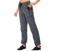 Pantalon de randonnée pour femme - Taille haute - Séchage rapide - Léger et respirant - Pour la pêche, le camping, les voyages, le travail, Gris foncé, XXL