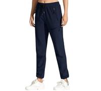 Pantalon de randonnée pour femme - Taille haute - Séchage rapide - Léger et respirant - Pour la pêche, le camping, les voyages, le travail, Bleu marine, XXL