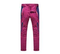 Pantalon de randonnée pour homme - Imperméable et coupe-vent - Softshell - Plusieurs poches - Avec poches à fermeture éclair - Coutures renforcées - Tissu léger et respirant, bordeaux, L