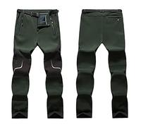 Pantalon de randonnée pour homme - Jambe large - Imperméable - Pantalon de travail cargo - Pantalon de jogging d'hiver doublé en polaire - Pantalon de jogging chaud, vert militaire, 4XL