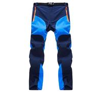 Pantalon de randonnée pour homme Softshell résistant à l'eau - Pantalon de travail léger à séchage rapide avec plusieurs poches zippées - Taille réglable - Pantalon cargo de travail pour homme, Navy5