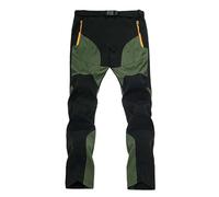 Pantalon de randonnée pour homme Softshell résistant à l'eau - Pantalon de travail léger à séchage rapide avec plusieurs poches zippées - Taille réglable - Pantalon cargo de travail pour homme, Ag5, L