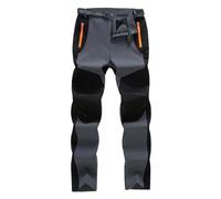 Pantalon de randonnée Softshell extensible pour homme - Imperméable et respirant avec taille élastique et poches zippées - Pantalon cargo à séchage rapide pour la marche en plein air et le trekking