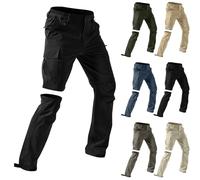 Pantalon de randonnée zippé pour homme, pantalon de marche extensible à séchage rapide, convertible en short multifonctionnel, pantalon cargo léger et imperméable pour le camping, la pêche