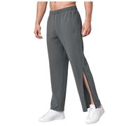 Pantalon De Rééducation For Homme, Décontracté, Avec Fente Latérale, Vêtement De Sport, Élastique, Streetwear, Coupe Classique, Pantalon Long, Respirant, Jogging, Avec Poches Zippées(Grey B,XXL)