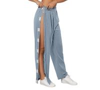 Pantalon de rééducation pour femme à déchirer - Fente latérale - Pantalon de patient après une opération - Vêtement décontracté et adaptable - Pantalon de survêtement baggy confortable - Pantalon de