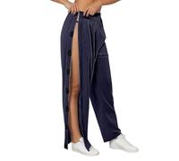 Pantalon de rééducation pour femme à déchirer - Fente latérale - Pantalon de patient après une opération - Vêtement décontracté et adaptable - Pantalon de survêtement baggy confortable - Pantalon de
