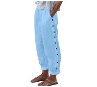 Pantalon de rééducation pour femme - Ouverture latérale - Taille haute - Jambe large - Pantalon tendance avec cordon de serrage - Pantalon long confortable avec jambes droites - Pantalon large et