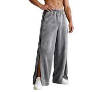 Pantalon de Rééducation pour Homme Pantalons de Sport Post-opératoire à Ouverture Totale Pantalon Homme Taille Elastique Chaud et Respirant en Coupe Évasée Confortable