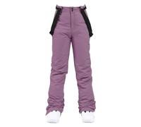 Pantalon de ski à jambe fine pour femme - Pantalon résistant à la neige - Taille réglable et bretelles amovibles - Pantalon de ski d'hiver imperméable et thermique - Salopette d'extérieur, violet, 3XL