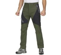 Pantalon de ski d'hiver pour homme - Doublure en polaire chaude - Imperméable - Coupe-vent - Poches zippées - Pantalon de travail Softshell, Army En8, XL