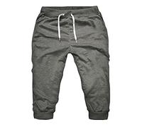 Pantalon de sport 3/4 confortable pour homme - Pantalon de loisirs d'été léger et mi-long - Coupe ajustée - Stretch - Avec élastique - Séchage rapide - Short de randonnée respirant, Deep Gray, M