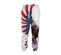 Pantalon de sport avec cordon de serrage Motif drapeau américain et aigle, Pantalon 2, 36-41