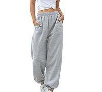 Pantalon de sport court ample pour femme : pantalon de jogging femme coton large pantalon en tissu taille élastique pantalon d'été confortable pantalon de loisirs aéré pantalon d'entraînement léger