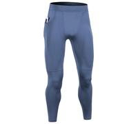 Pantalon de sport de compression pour homme - Legging de sport respirant et à séchage rapide - Avec poches pour téléphone - Pour cyclisme, football, golf, b-bleu, M