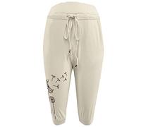 Pantalon de sport de couleur unie pour femme, taille haute, pantalon mi-long années 70, pantalon cloche pour femme, beige, 3XL