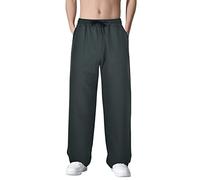 Pantalon de sport extensible en soie glacée pour homme, coupe ample, couleur unie, pantalon de sport, pantalon de jogging, pantalon de jogging, pantalon à taille élastique, pantalon droit infroissable