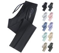 Pantalon de Sport Extensible pour Femmes de Plus de 50 Ans - Séchage Rapide et Respirant, Taille élastique, Poches, extensibilité à 360° (Black (Straight Leg),5TG)