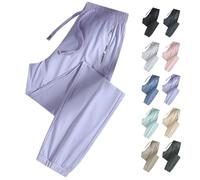 Pantalon de Sport Extensible pour Femmes de Plus de 50 Ans - Séchage Rapide et Respirant, Taille élastique, Poches, extensibilité à 360° (Purple (Cuffed Leg),5TG)