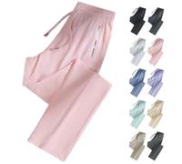 Pantalon de Sport Extensible pour Femmes de Plus de 50 Ans - Séchage Rapide et Respirant, Taille élastique, Poches, extensibilité à 360° (Pink (Straight Leg),5TG)