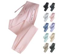 Pantalon de Sport Extensible pour Femmes de Plus de 50 Ans - Séchage Rapide et Respirant, Taille élastique, Poches, extensibilité à 360° (Pink (Cuffed Leg),5TG)