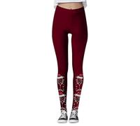 Pantalon De Sport Femme Leggings Noël Femme Hat Warm Wine Glass Shiny Print Hip Lift Fitness Exercise Yoga Pants Vêtement De Quotidien Noël