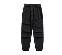 Pantalon de Sport Homme Décontracté à Poches Multiples Pantalon Cargo pour Randonnée et Jogging Confortable Printemps Automne 2024(Black, L)