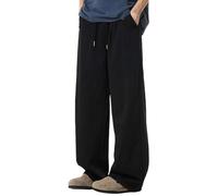Pantalon de Sport Homme Training Fitness Running Respirant Confortable Slim Élégant Extensible Confortable pour Usage Quotidien avec Fermeture Boutonnée et Poches Pratiques (Black, XXXL)