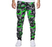Pantalon de sport imprimé pour homme, coupe ajustée, pantalon de jogging extensible, pantalon cargo de combat à revers pour gym, entraînement, jogging, taille élastique, cordon de serrage, avec bouton