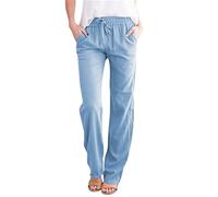 Pantalon de Sport Long pour Femme Droite Palazzo Taille Haute randonnée Trekking Moderne Léger et Respirant Mode Regular Leisure Le Travail and Bureau
