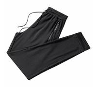 Pantalon de Sport Masculin Confortable en Maille glacée Respirante avec Ceinture Ajustable et Poche fermée Pantalon de survêtement Homme Training Sportif Jogging Baggy Sweatpants (Black, XXXXXL)