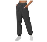 Pantalon de sport pour femme ample taille haute : pantalon de jogging femmes grandes tailles pantalon en tissu élastique avec poches pantalon cargo baggy pantalon de loisirs couleur unie pantalon de