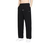 Pantalon de sport pour homme - Pantalon de survêtement en soie glacée extensible - Coupe ample - Couleur unie - Pantalon de jogging - Taille élastique - Cordon de serrage - Pantalon droit infroissable