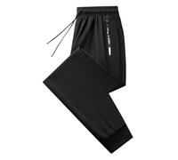 Pantalon De Sport Unisexe Tissu Technique Séchage Rapide Évacuation De La Transpiration Ceinture Souple Poches Zippées Coupe Jogging Bas Resserré Conçu pour La Course Le Fitness (Black, M)