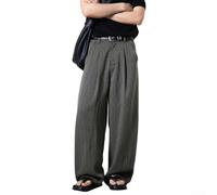 Pantalon de style urbain en polyester pour homme Longueur ras du sol Jambe | Design rayé rétro, coupe ample, longueur au sol, convient pour la mode urbaine, ajustement confortable