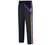 Pantalon de survêtement à Bouton-Pression Boucle latéral pour Hommes Pantalon entraînement de Basket-Ball lâche décontracté en mélange de Coton survêtement Fendu Pantalon de Jogging,B,M