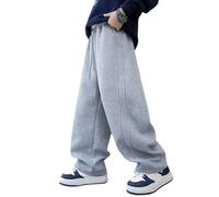 Pantalon de survêtement ample à jambe large en polaire pour enfants filles et garçons - Joli jogging décontracté à jambes ouvertes - Jambe droite - Taille haute - Coupe ample - Pantalon d'entraînement