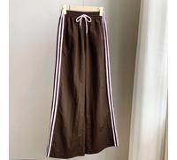 Pantalon de survêtement ample à taille élastique avec bandes latérales contrastées, grande taille 0XL,1XL,2XL,3XL,4XLTissu tissé